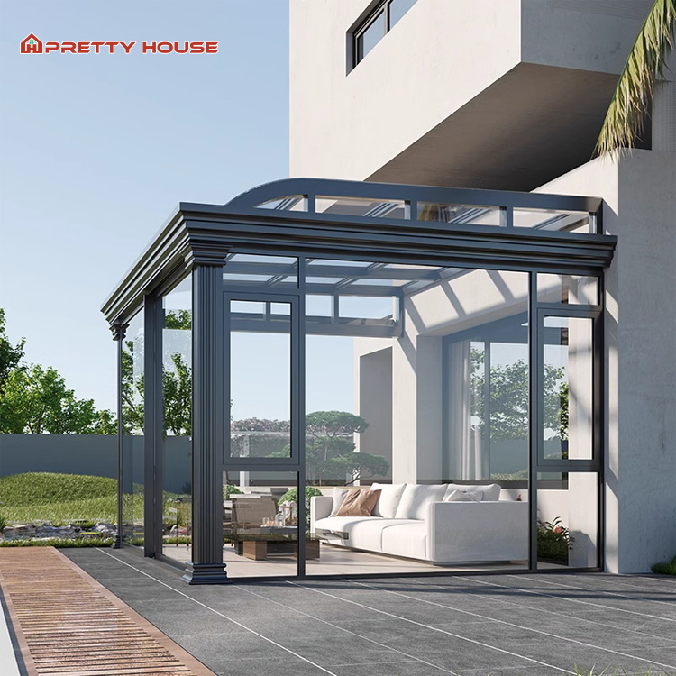 Customized Winter Greenhouse Energy Saving Aluminum Sunroom Glass House