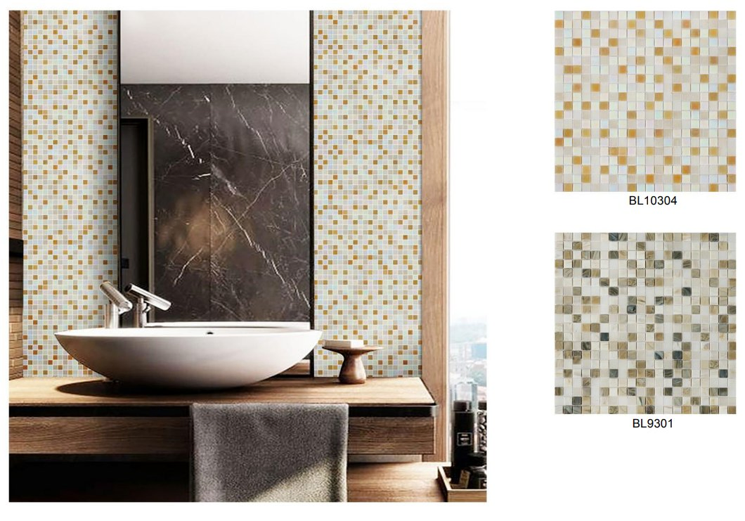 Стеклянная мозаика для кухни и ванной 327x327 мм