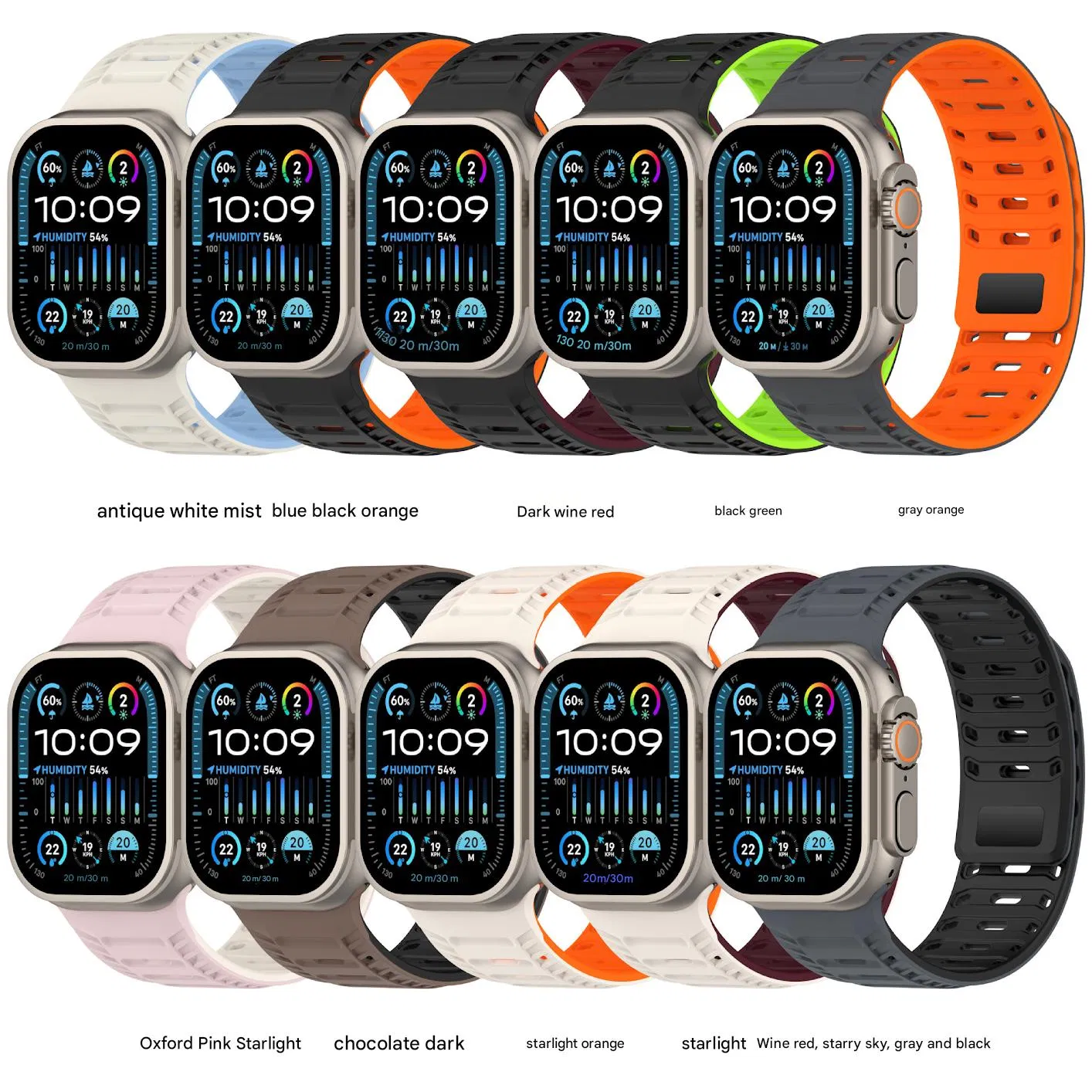 Suitable for Apple Watch10/Ultra2/Se2 Pangolin Silicone Magnetic Dual Color Strap