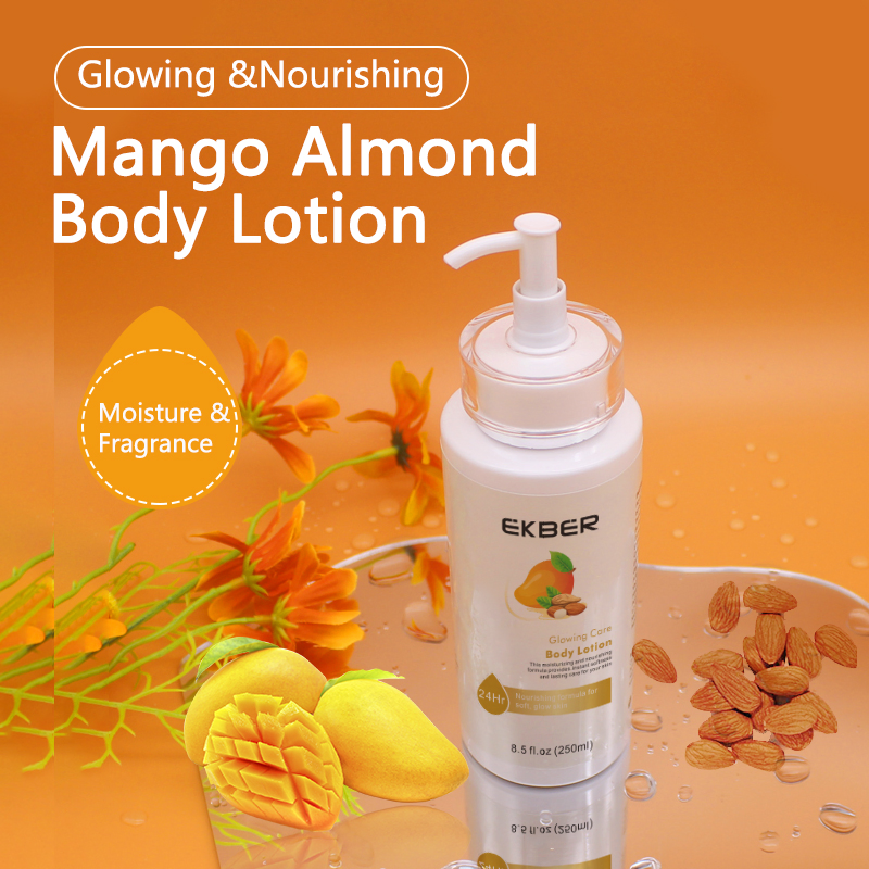 Customize Logo Mango Almond Whitening Body Lotion Organic Cream Mango Almond Scent Body Lotion