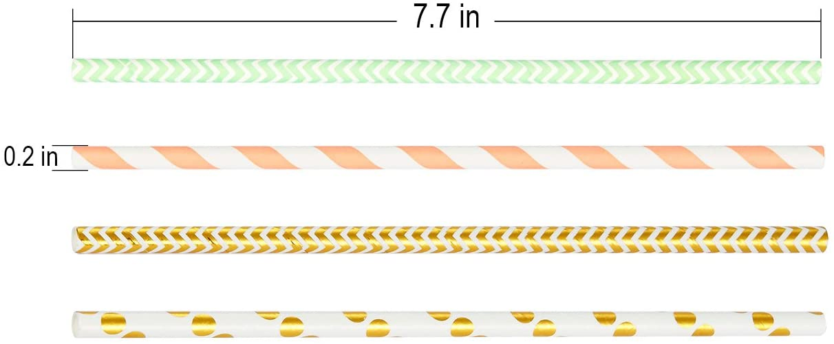 Бумажные соломинки 0.2 дюйма с логотипом, пищевые, биоразлагаемые