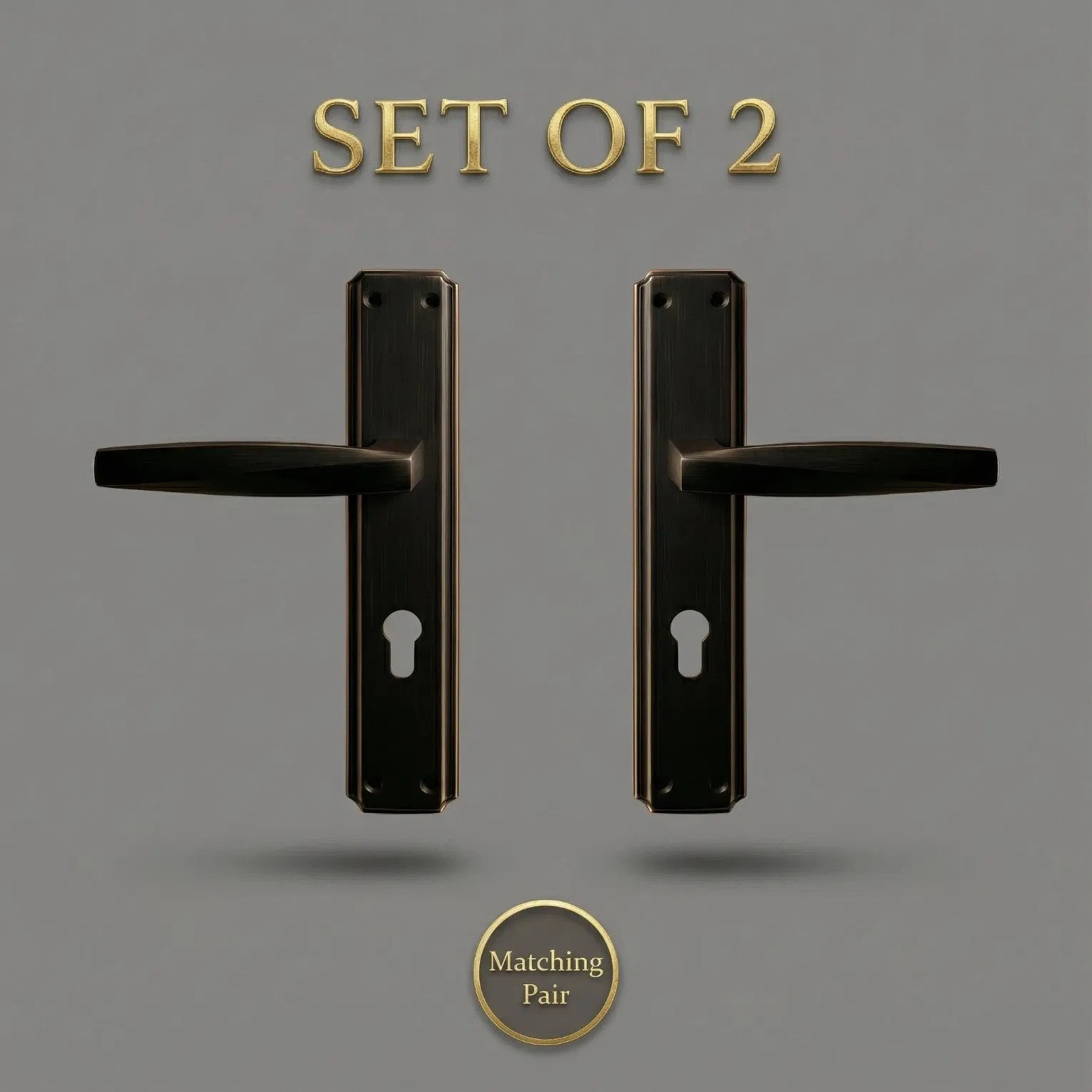 High Quality Refined Style Zinc Alloy Door Lever Lock Handle with Plate