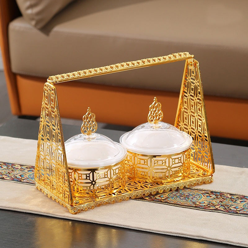 Wholesale Gold Plated Metal Luxury Dried Fruit Bowl Set