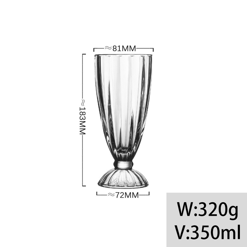 Mermaid Shape Cocktail Glass Milk Shake Juice Stripe Glass Ice-Cream Cup