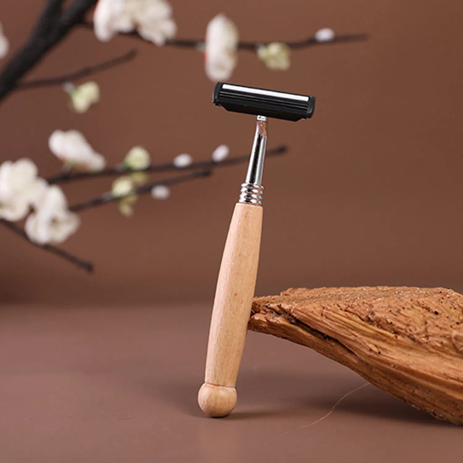Natural Bamboo Customized Logo Double Edge Blade Shaving Razor