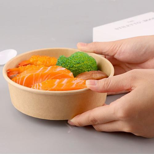 Strike Low! 600ml Disposable Kraft Paper Bowl, Environmental Protection, Oil Proof Design!