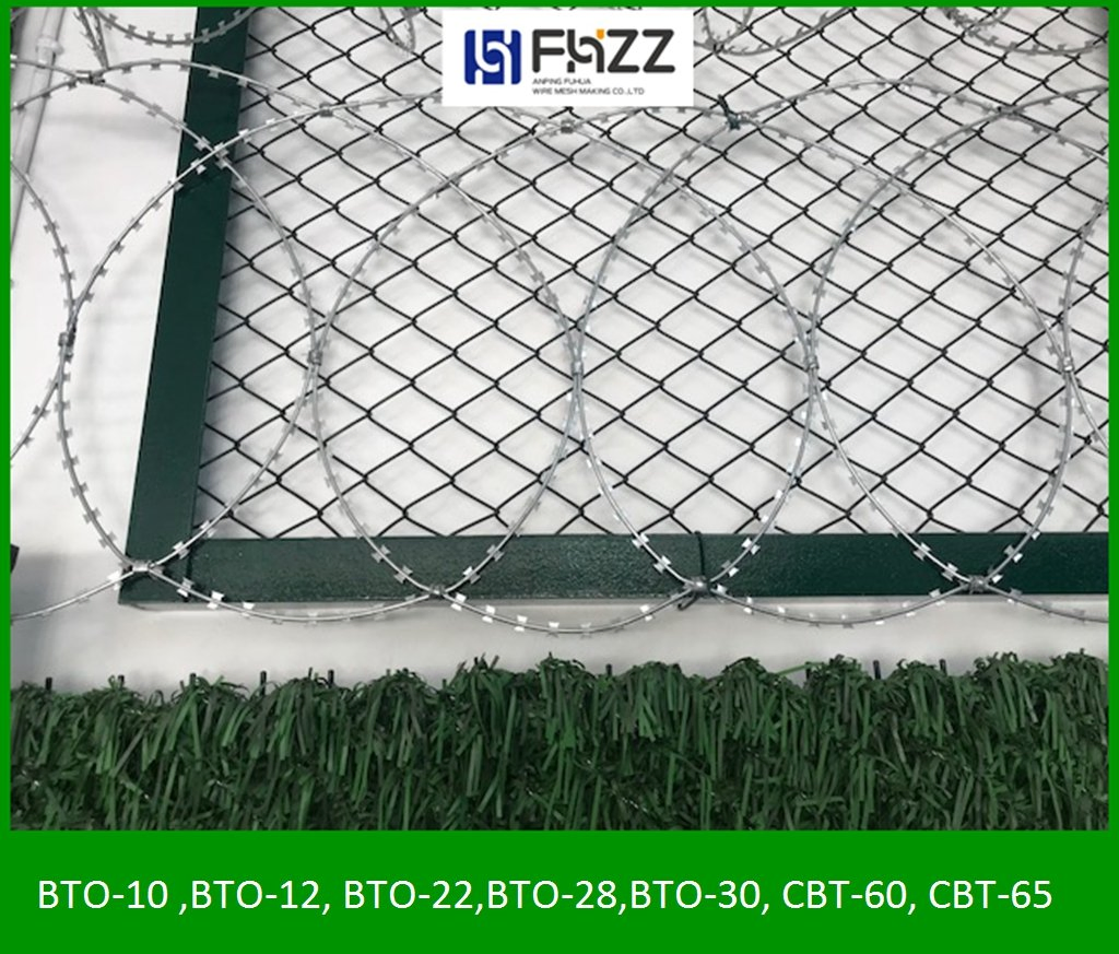 Heavy Zinc Coating Flat Warp Concertina Razor Barbed Wire