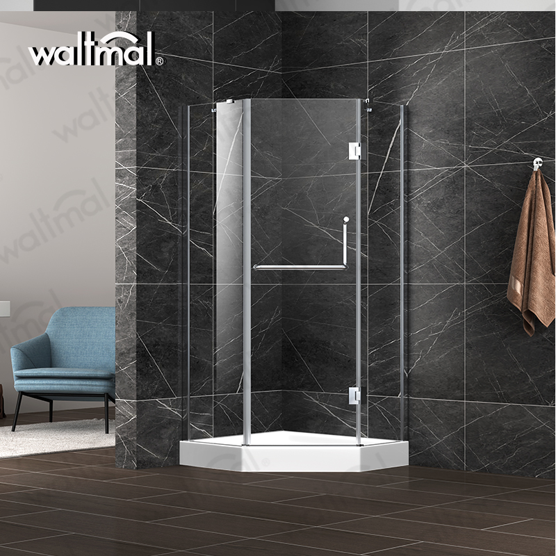 Waltmal Diamond Free Standing Glass Shower Enclosure Corner Bath Shower
