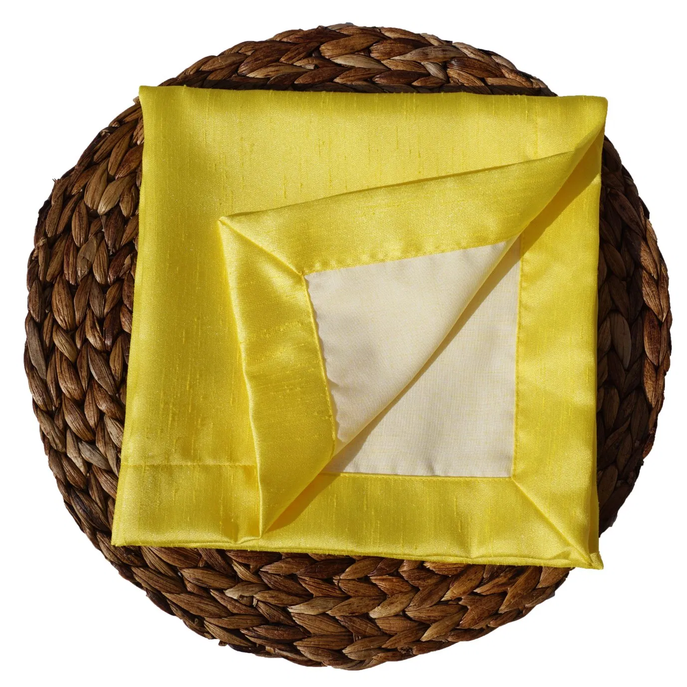 Maize Luxurious Slub Satin Fabric Collection for Table Satin Napkins
