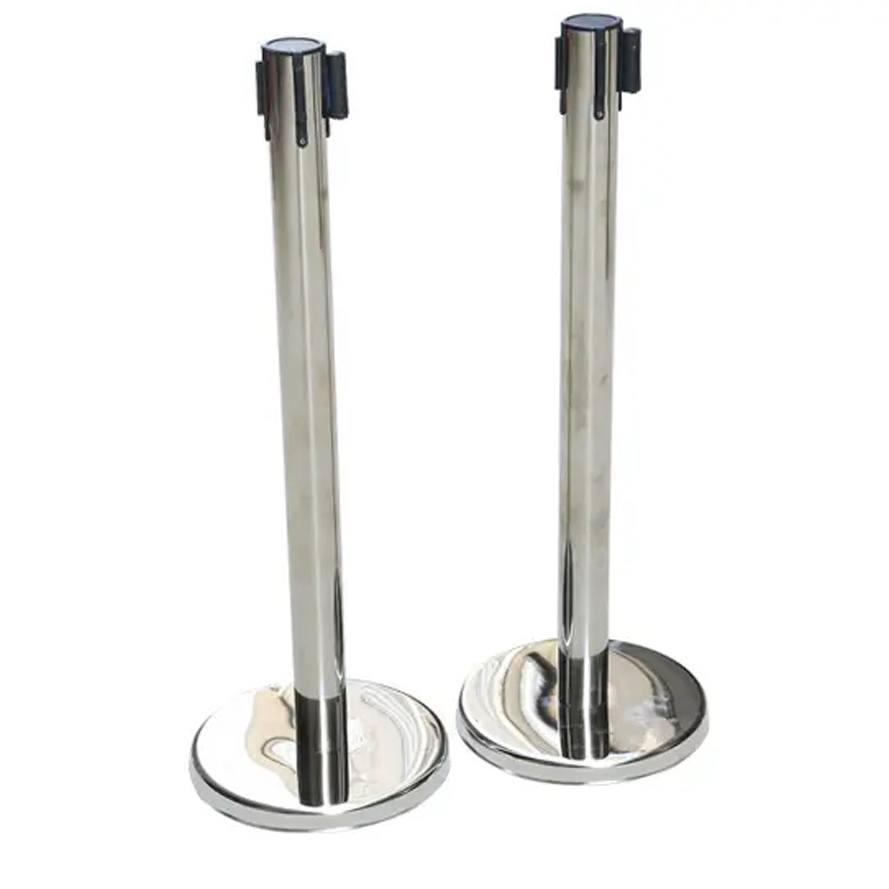 Stainless Steel Mirror Silver Queue Divider Q Post Stanchion 90cm