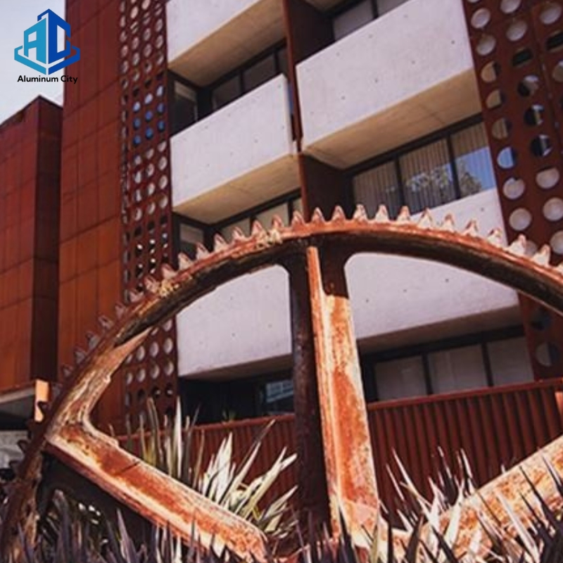 Corten Steel Fence System for Outdoor Garden & Property with Trellis and Gate (Weather Resistant)