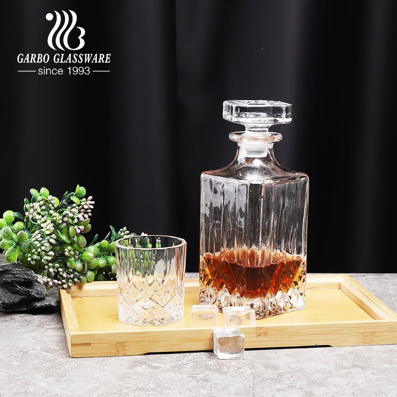 1decanter+2 Tumblers Glass Decanter Set Whiskey Decanter Set Crystal Wine High-End