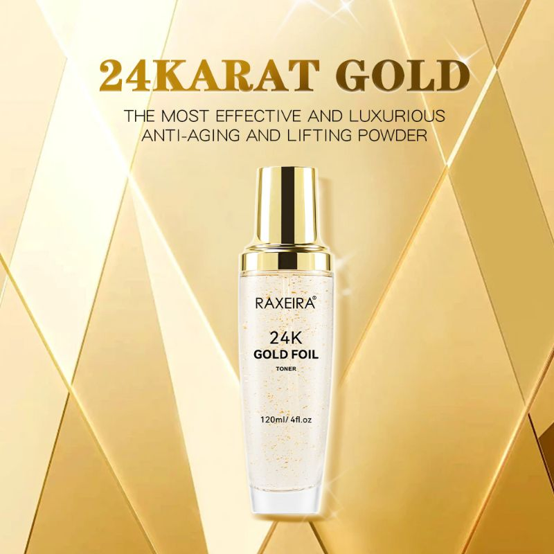 Factory Wholesale OEM ODM 120ml 24K Gold Foil Hyaluronic Acid Toner