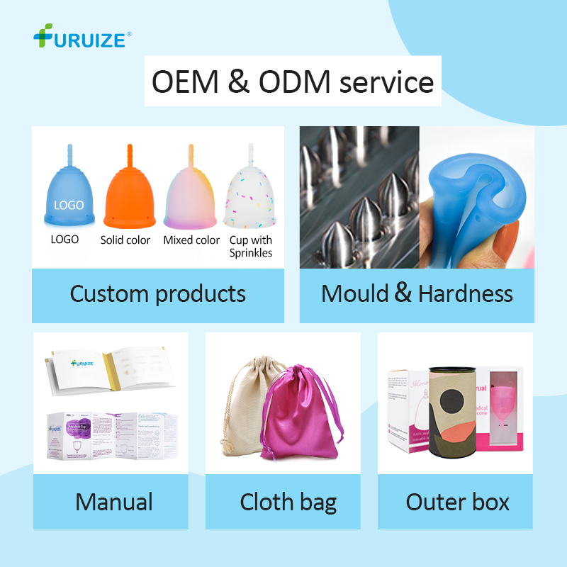 OEM/ODM New Design Reusable Medical Silicone Menstrual Cups with Pouch Combination for Women Customized Copa Cup