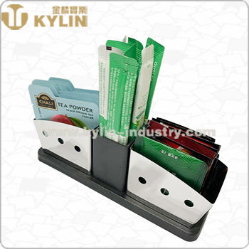 Premium Stainless Steel Bar Organizer with Function of Sugar Bag Tea Bag Holder