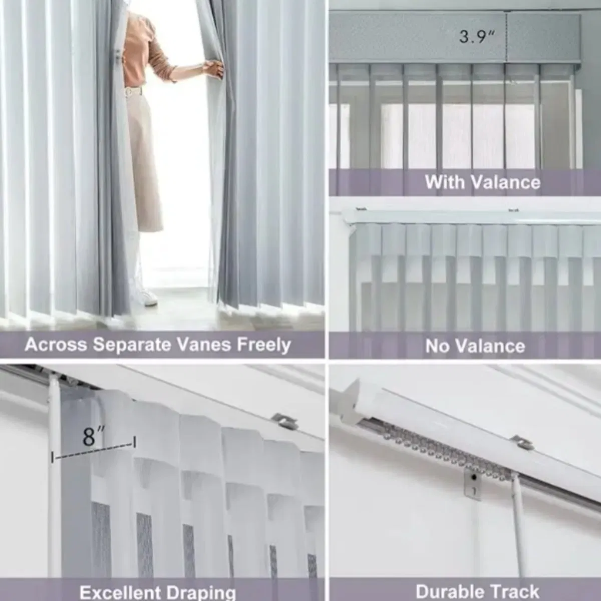 Classic Style Manual Cordless Blackout Washable Ironable Vertical Blind