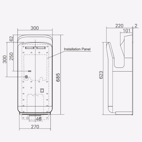 ABS High Speed Energy-Saving Automatic Electric Infrared Sensor Jet Air Hand Dryer