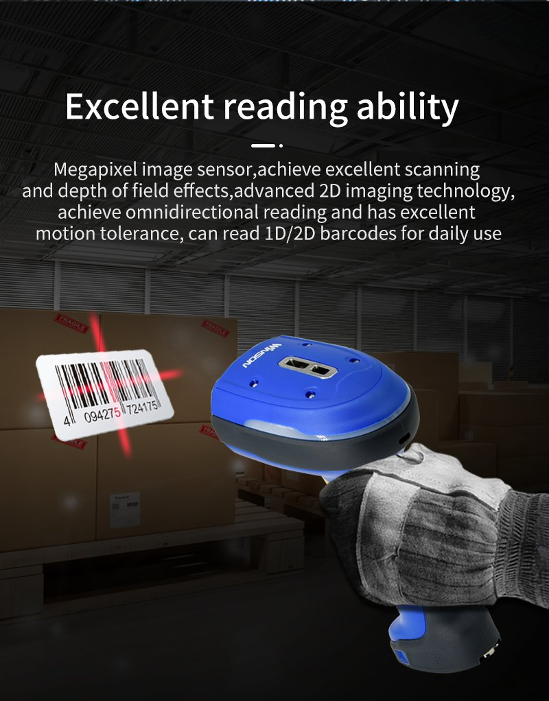 Light Industrial Wireless Bluetooth 1d Handheld Supermarket Barcode Scanner