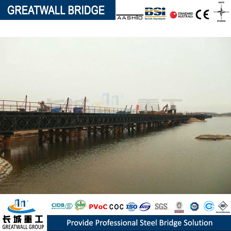 Bailey Trestle Bridge Piers and Deck Modular Design on-Site Construction