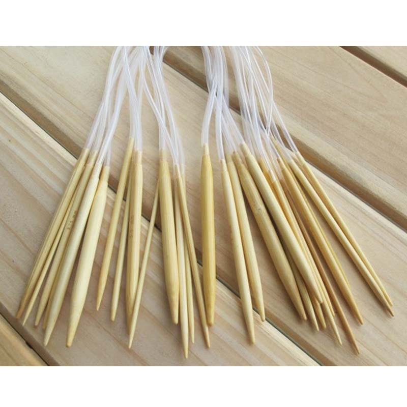 Hot Selling Knitting Needle 18 Sizes Bamboo Circular Knitting Needles DIY Craft Yarn Tool