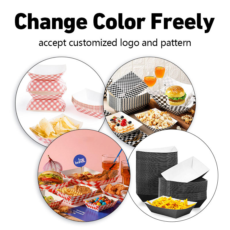 Disposable Kraft Boat Tray for Food Courts Stable Strong Eco Friendly Serving