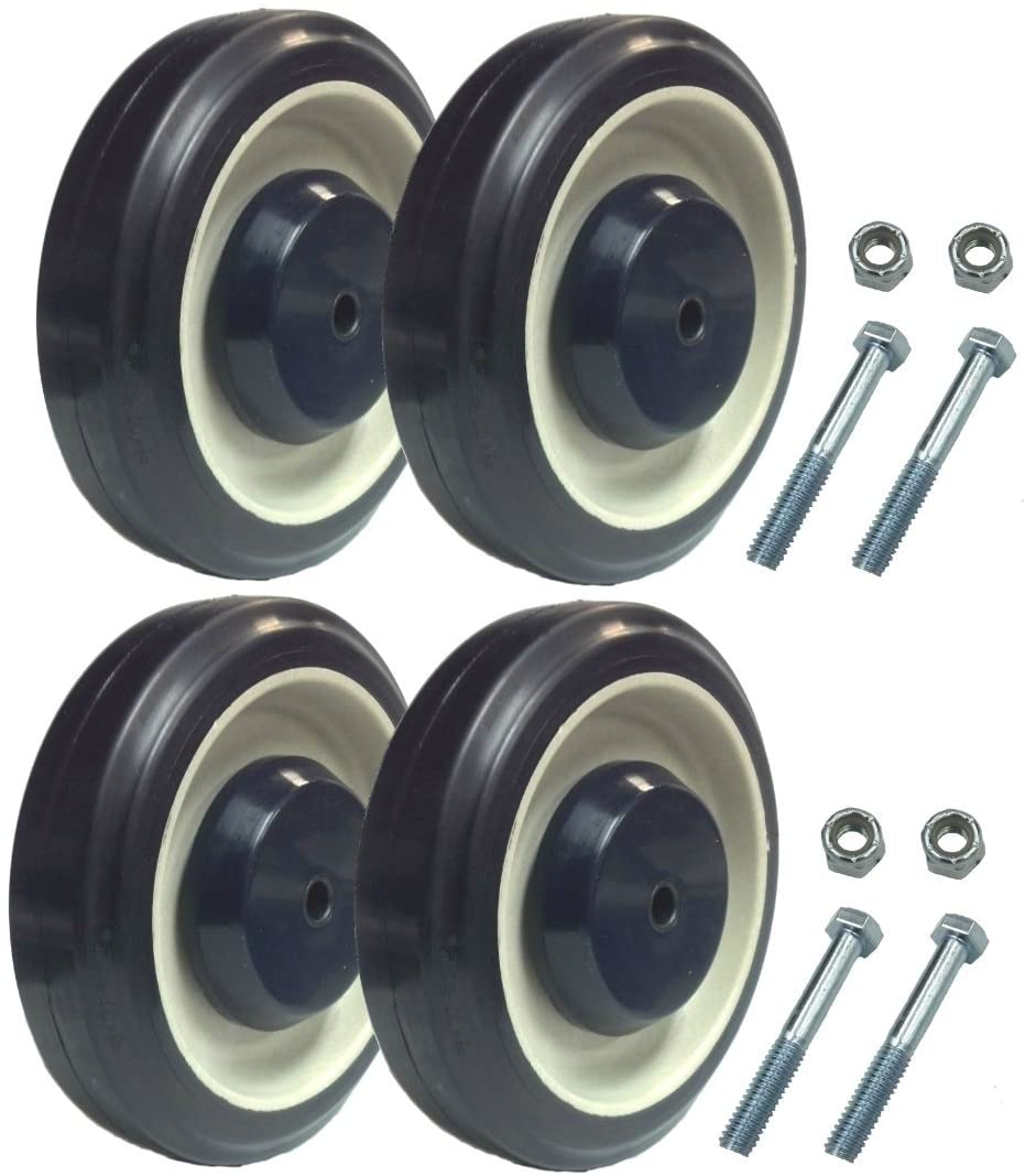 5 Inch 125 mm American Threaded Stem Type PU Expending Stem Supermarket Shopping Trolley Wheels