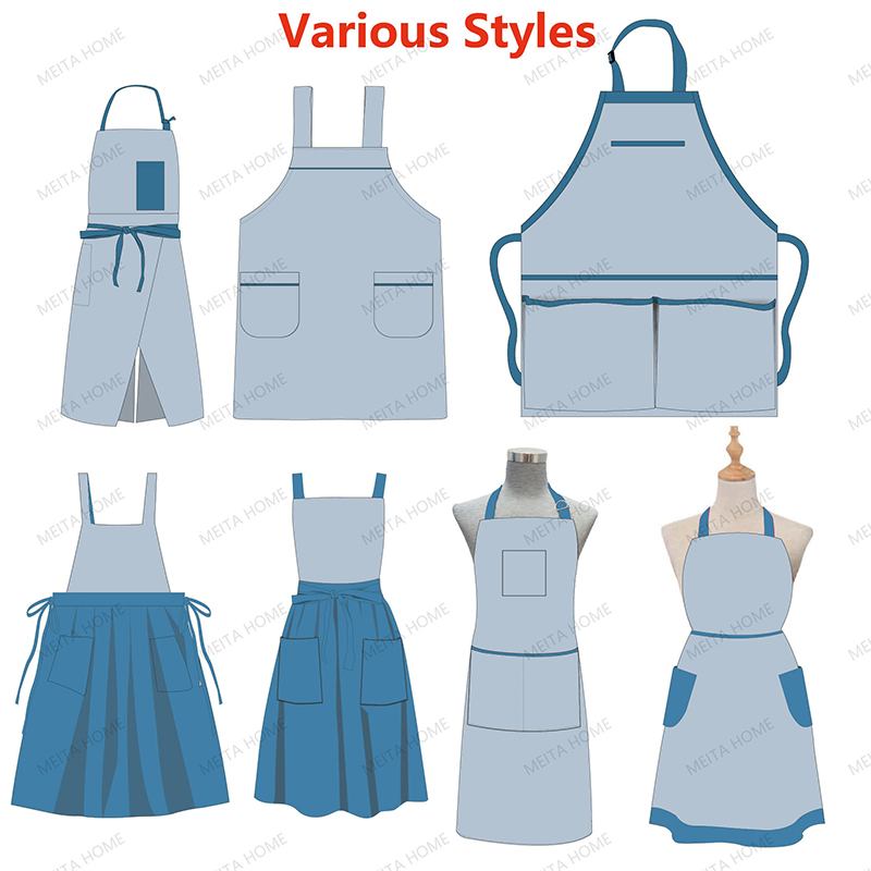Kitchenware Chef Apron Custom Logo Japanese Style with Pocket Customized Printed Logo Durable Apron Bib Canvas Kitchen Apron