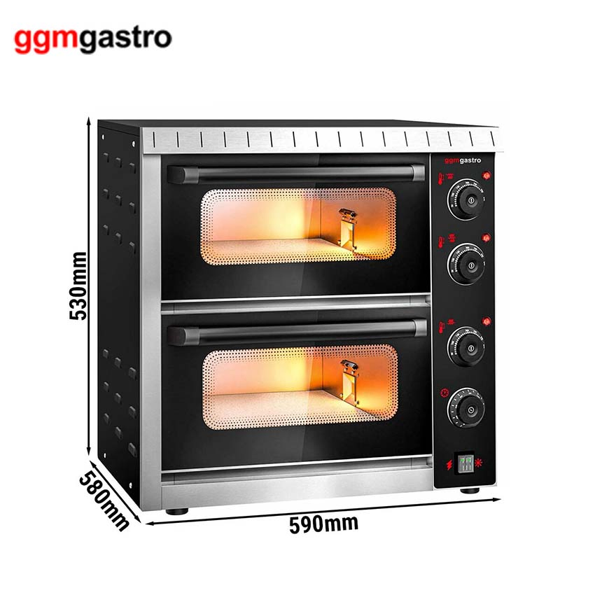 Double Decks Kitchen Pizza Baking Machine 27L Commercial Electrical Pizza Oven