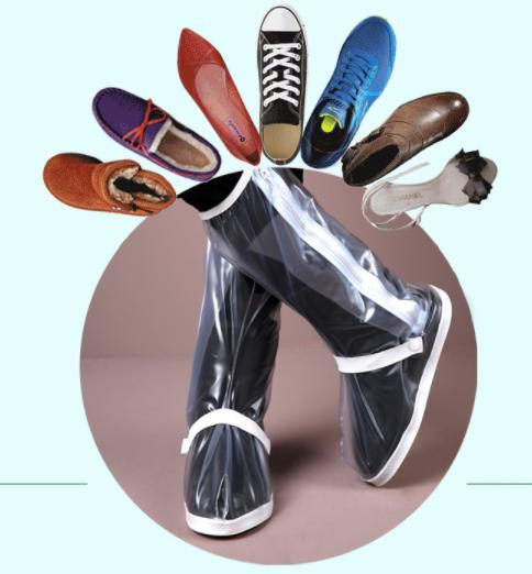 Waterproof Fashion PVC Man High Boot Shoe Cover with 40cm Height