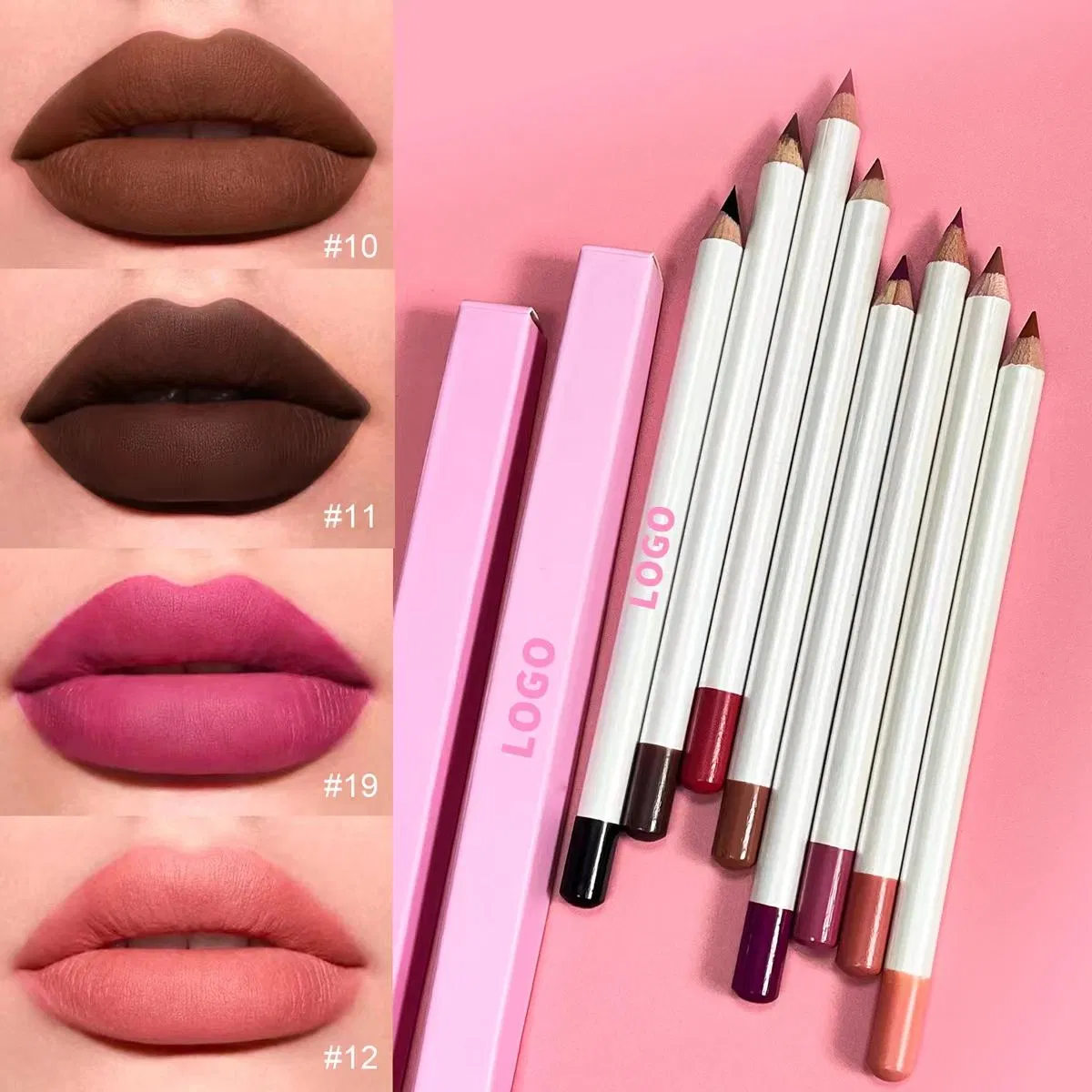 Custom Your Own Brand Matte Nude Brown Lip Liners Vegan Creamy Lipliner Private Label Lip Liner