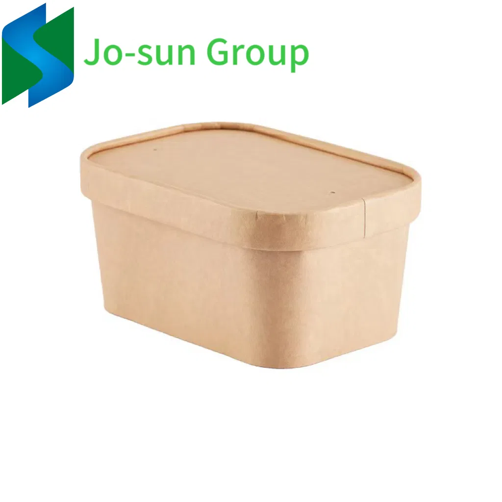 Hot New Products Kraft Box Food Packaging Lunch Box Rectangular Food Paper Box Disposable Food Packing Kraft Paper Tray with Lid