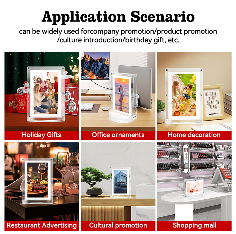 Allwin 7 Inch Acrylic Digital Picture Frame Motion Video Player MP4 with Transparent Design Digital Photo Frame with 8GB Memory