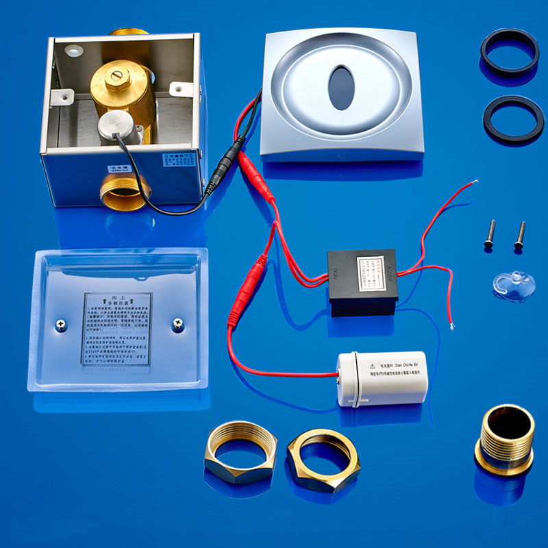 Xfdz Wall Concealed IR Sensor Touch Free Automatic Flush Valve with LED Electronic Button for Toilet