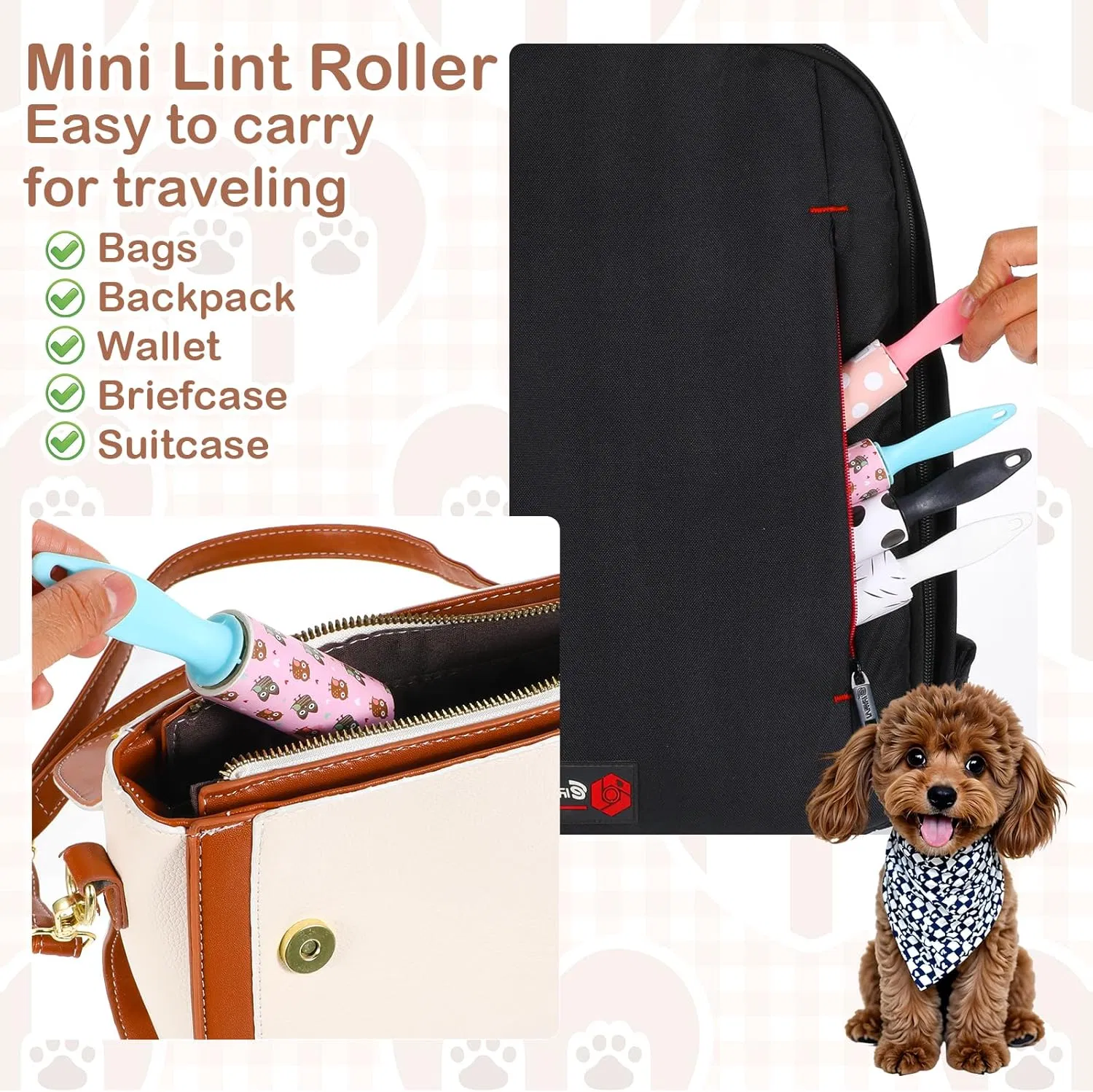 Custom Logo Spiral Cutting Pet Hair Remover Clothes 60/50/40/30/20 Sheets Made Paper Plastic Sticky Manual Lint Roller Dust