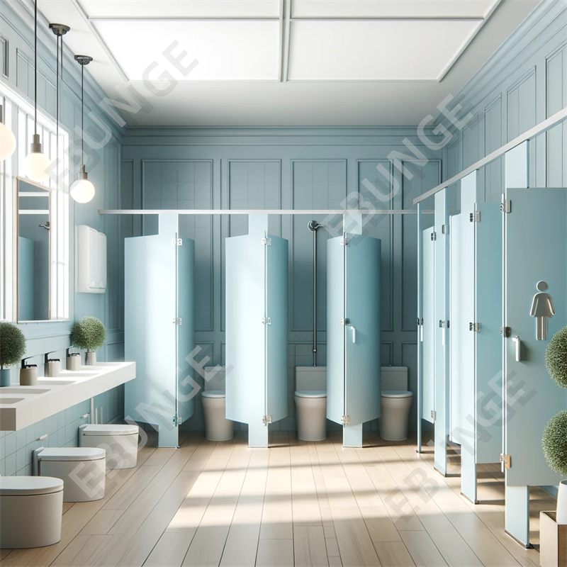 Utilize High Pressure Laminate Panels Durability Functionality Public Bathroom Toilet Partition Cubicles