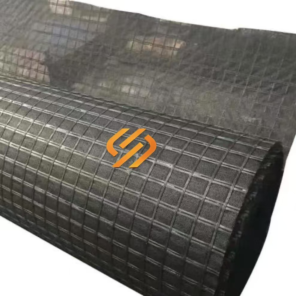 Geocomposite Asphalt Fiberglass Geogrid with Nonwoven Geotextile