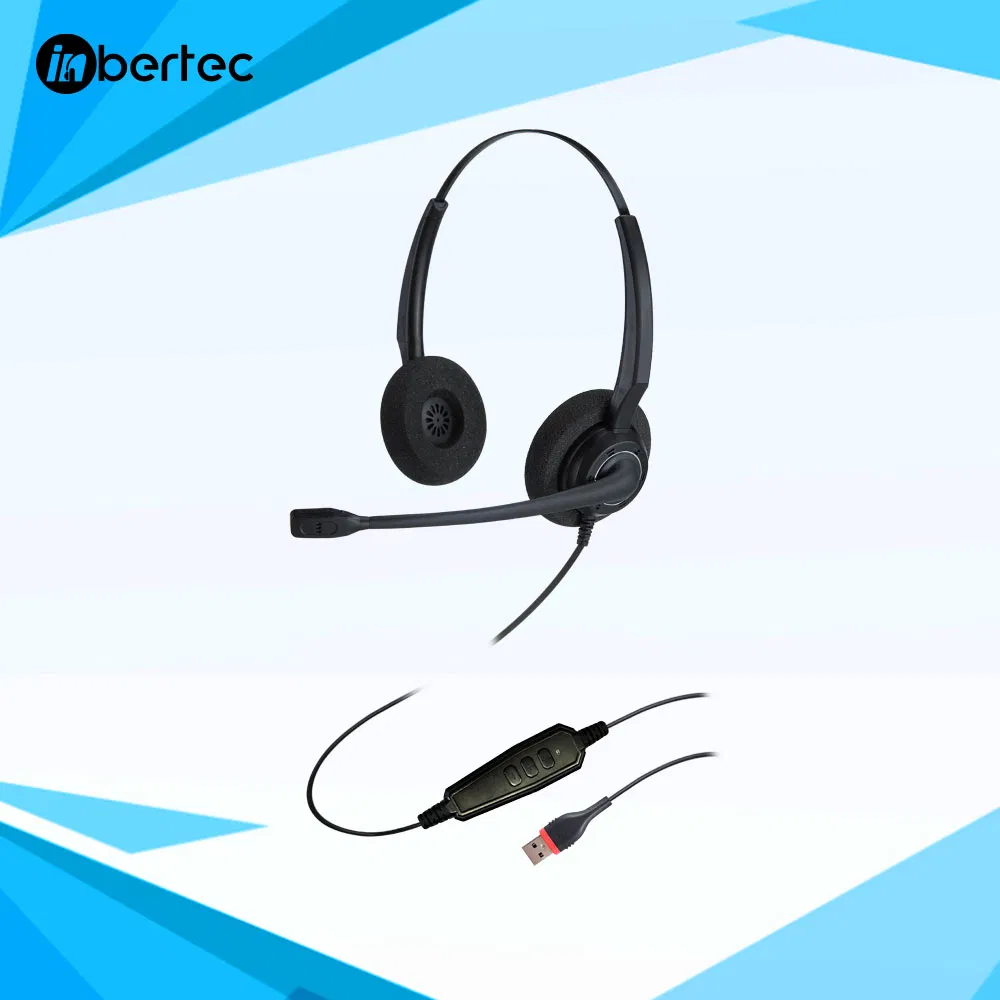 Entry Level USB Computer Call Center Headset Noise Cancelling Headphone with Microphone