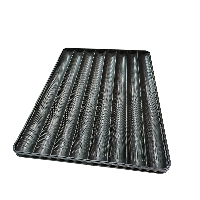 Алюминиевая форма для багетов 60x80 см, 8 рядов, антипригарная