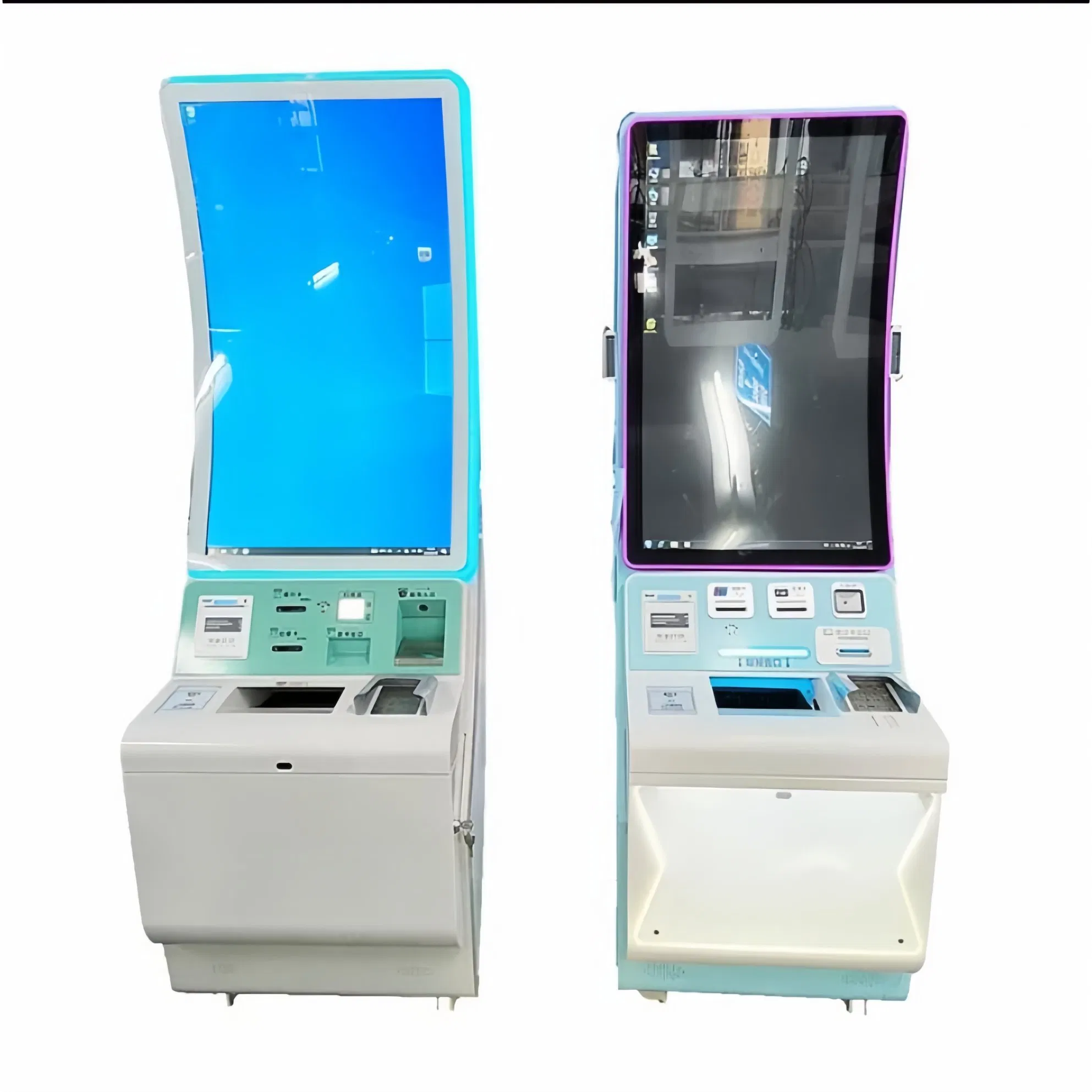 Interactive Curved Screen Self-Service Payment Kiosk for Bank ATM Machine
