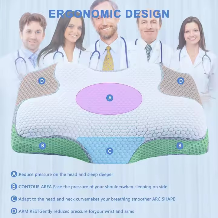 Ортопедическая подушка Memory Foam для шеи