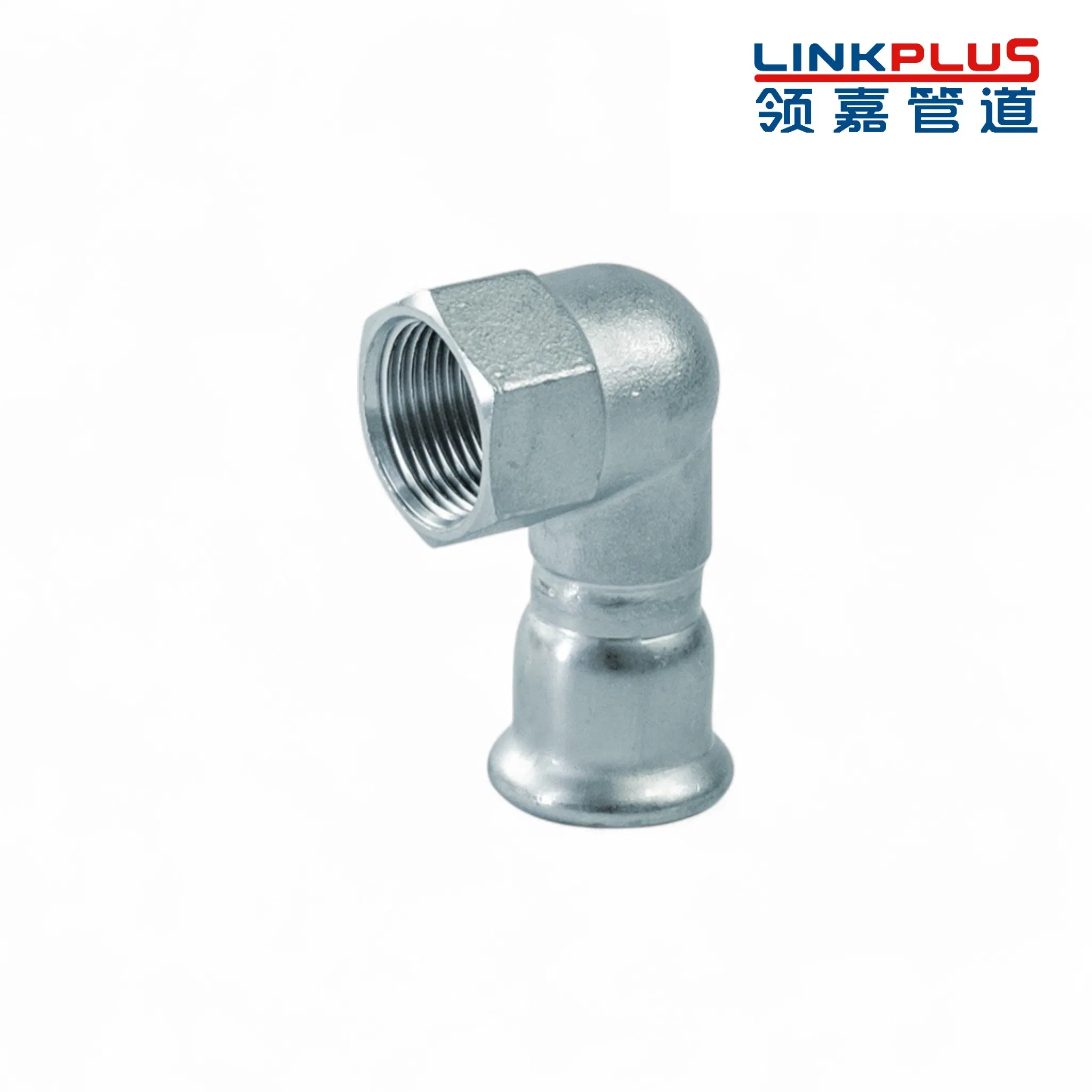 Elbow Adapter 90° with Female Thread, Tee, Galvanized Carbon Steel, ASTM Stainless Steel, 304 316L, Gas, Industry Water, Air Plumbing Press Fitting Pipe