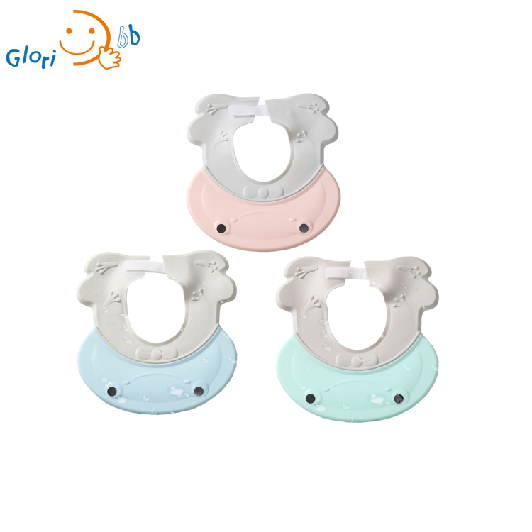 Baby Hair Washing Hat Silicone Baby Shower Cap Adjustable Bathing Hat