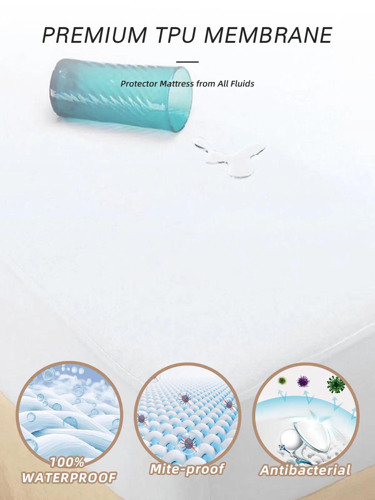 Queen Size Premium Hypoallergenic Waterproof Mattress Protector