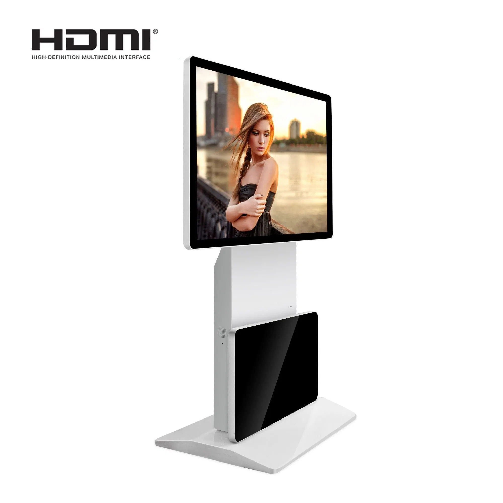 55" Touch Screen PC Kiosk Free Standing Digital Signage Portrait and Landscape Switchable 90 Degree Rotate Advertising Player