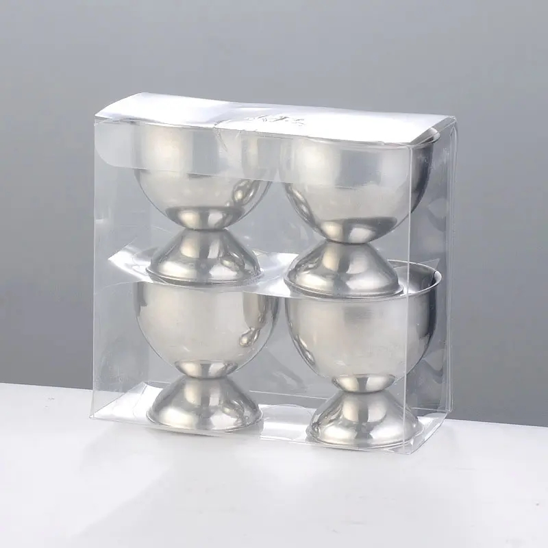 Kitchen Tool 100% High Quality Egg Cup Holder Set Kitchen Gadgets Tools for for Soft Boiled Eggs Stainless Steel Egg Tray