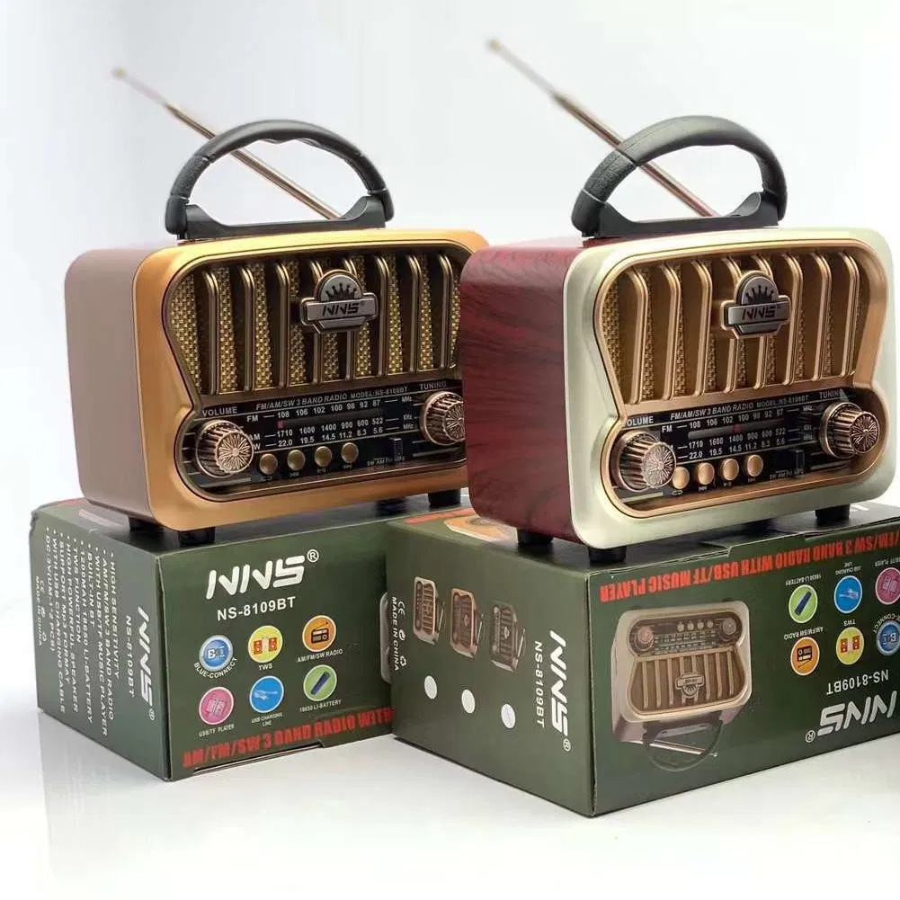 Ретро радио NS-8109BT с Bluetooth, деревянный корпус