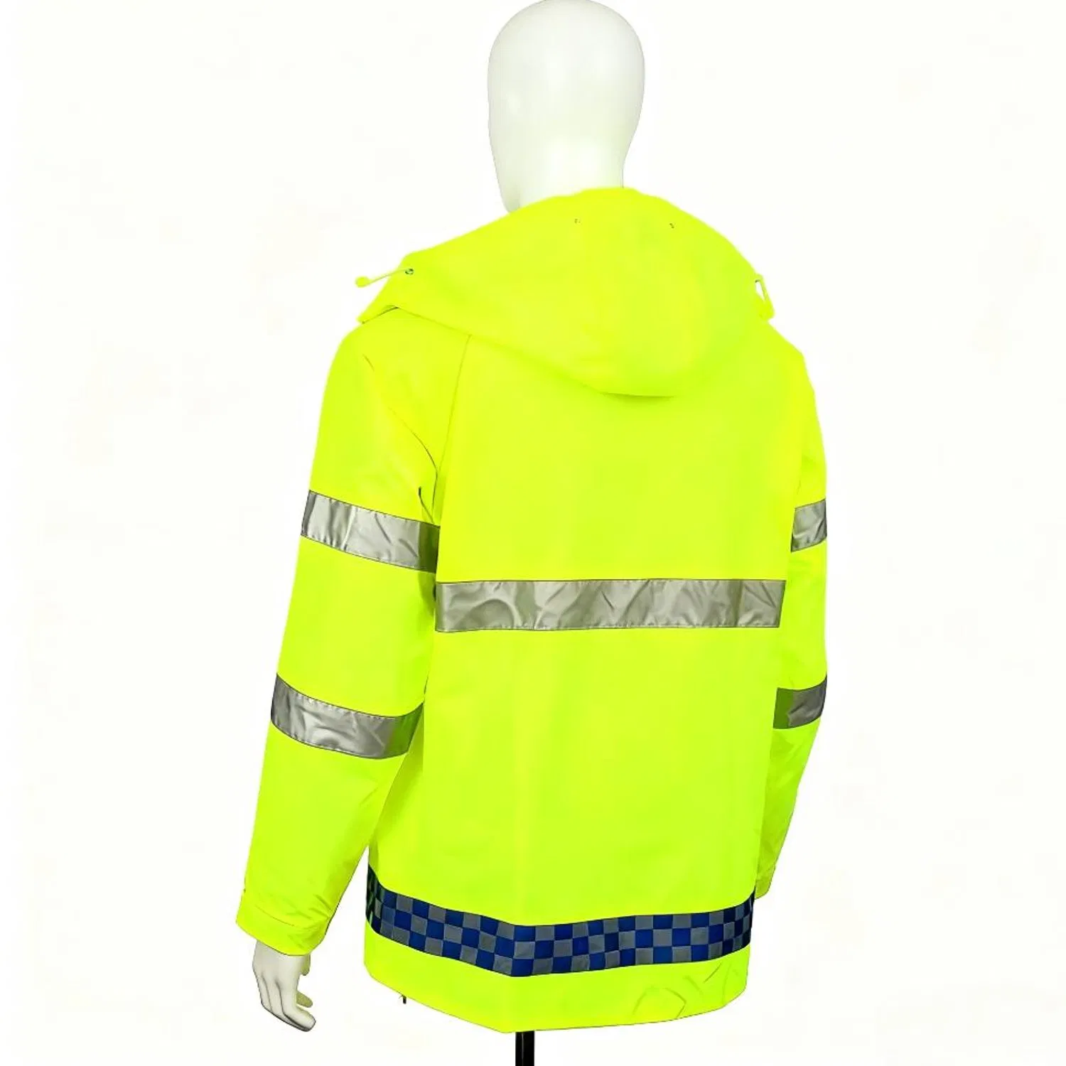 Waterproof High Visibility Reflective Stripe Raincoat 300d Oxford Fabric