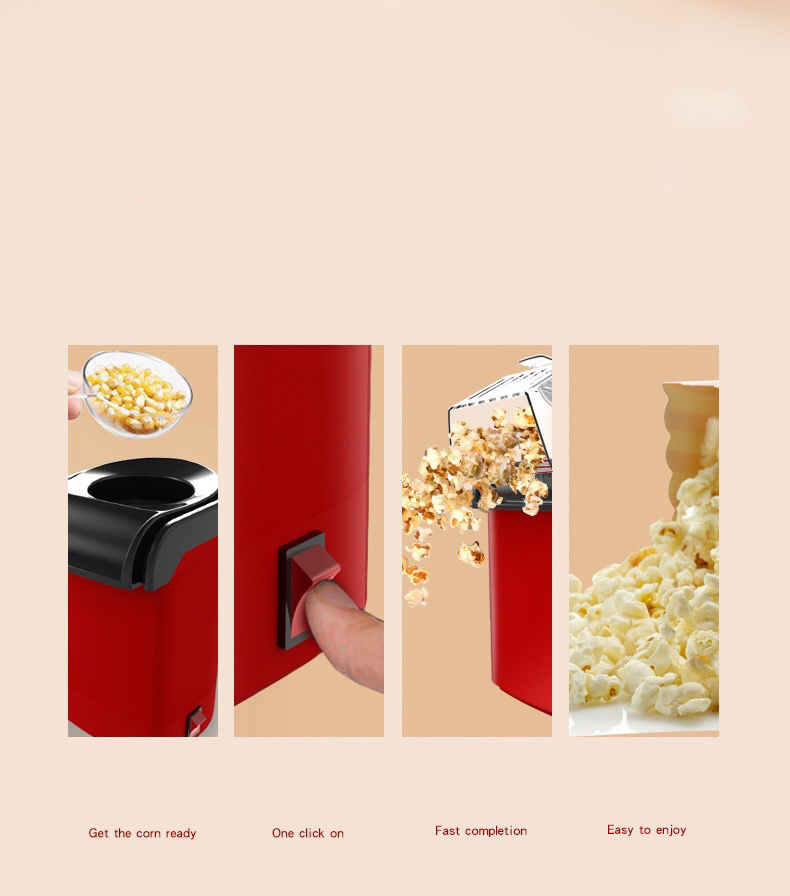Fresh Pop Popcorn Maker - Oil-Free, Air Popcorn Popper - with Measuring Cup & Recipe Guide - Perfect for Movie Nights