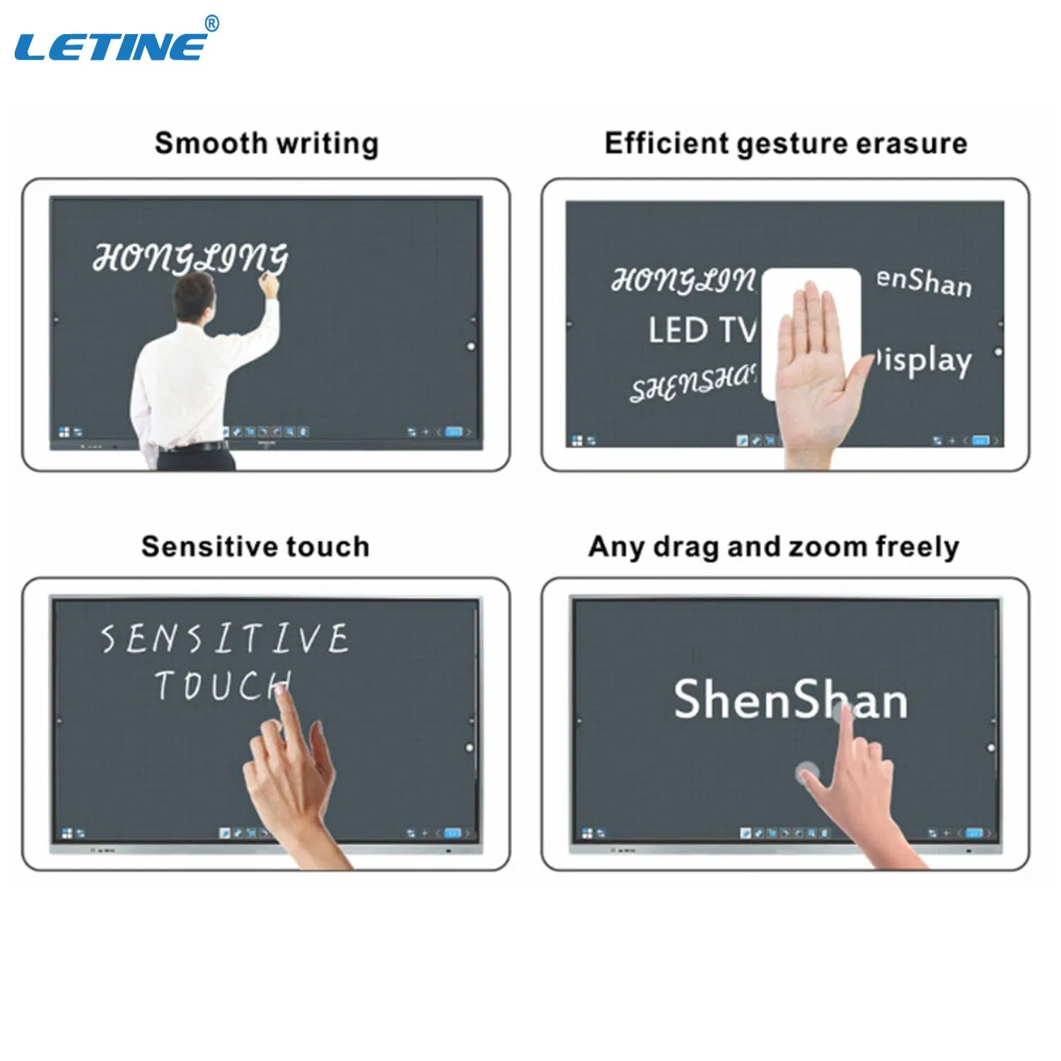 Indoor Flat Panel Screen 4K Smart Digital Board Interactive Whiteboard