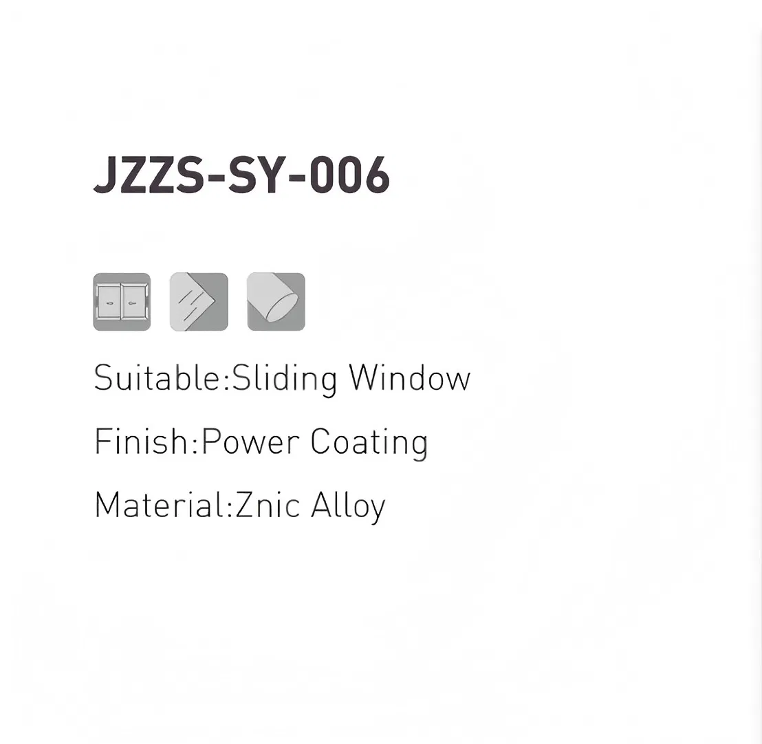 White UPVC Sliding Windows Crescent Locker Half Moon Locker with Lock and Right and Left Opening and Alu or Zinc Alloy Material